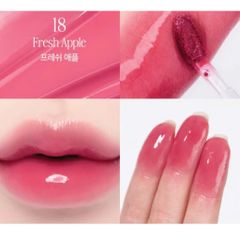 Son Tint Clio Bóng Lì Crystal Glam Tint 3.4g - Màu 18 Fresh Apple, Hiệu Ứng Môi Căng Bóng, Cấp Ẩm, Thiết Kế Đầu Cọ Trái Tim