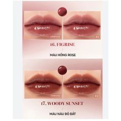 Son Tint Nước Romand Glasting Water Tint 17 Woody Sunset - Nâu Đỏ Đất, Lì Lâu Trôi, Dưỡng Ẩm Tự Nhiên Cho Môi Căng Mọng