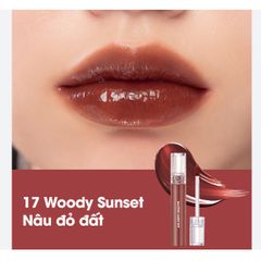 Son Tint Nước Romand Glasting Water Tint 17 Woody Sunset - Nâu Đỏ Đất, Lì Lâu Trôi, Dưỡng Ẩm Tự Nhiên Cho Môi Căng Mọng