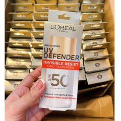 Kem Chống Nắng L'Oreal Paris UV Defender SPF 50+ PA++++ 50ml - Chống Nắng Toàn Diện, Dưỡng Da Mỏng Nhẹ, Phù Hợp Mọi Loại Da