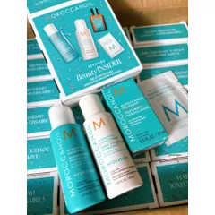 Bộ Dưỡng Tóc Moroccanoil 4 Món - Dầu Dưỡng Tóc, Gội, Xả và Kem Dưỡng Da Tay - Phục hồi Hư Tổn, Bóng Mượt Từ Nghệ Thuật Bắc Phi