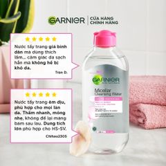 Nước Tẩy Trang Làm Sạch Sâu Dịu Nhẹ Garnier 50ml - An Toàn Cho Da Nhạy Cảm, Không Cồn, Không Kích Ứng