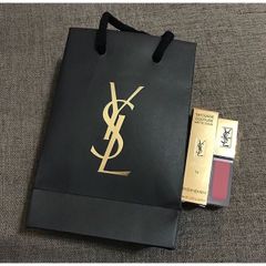 Túi Giấy YSL Đen Cao Cấp 20x16 - Túi Đựng Thời Trang Hàng AUTH Đẳng Cấp, Phong Cách Sang Trọng Cho Túi Xách, Mỹ Phẩm, Trang Sức