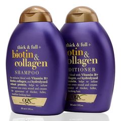 Dầu Gội - Xả Biotin & Collagen OGX 385ml x 2 - Kích Thích Mọc Tóc, Ngăn Rụng, Phục Hồi Tóc Hư Tổn, Dưỡng Ẩm Tự Nhiên