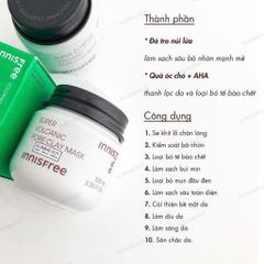Mặt Nạ Innisfree Super Volcanic Pore Clay Mask 100ml - Se Khít Lỗ Chân Lông, Kiểm Soát Dầu, Sản Phẩm Chăm Sóc Da Hàn Quốc 2023