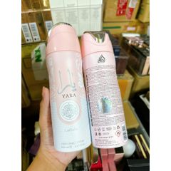Xịt Khử Mùi Toàn Thân Lattafa Yara 200ml - Hương Hoa Quấn Quyện & Gỗ Sang Trọng Dành Cho Phái Nữ, Lưu Hương Lâu 8-12h