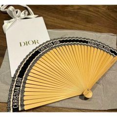 Quạt Cầm Tay DIOR Eventail Dioriviera 2023 - Quạt Gấp Sensu Màu Xanh Đen Sang Trọng - Quà Tặng Thời Trang Cao Cấp