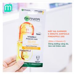 Mặt Nạ Dưỡng Da Garnier Vitamin C 15g - Giảm Nám, Sáng Da, Chiết Xuất Yuzu, Dưỡng Ẩm 5 Phút, Pháp