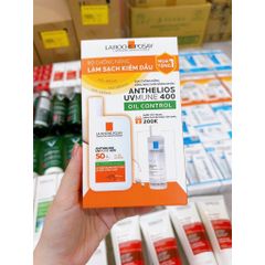 Bộ Sản Phẩm La Roche-Posay Chống Nắng Anthelios (50ml) và Nước Tẩy Trang (50ml) - Kiểm Soát Dầu, Hạn Chế Thâm Nám Cho Da Dầu Mụn