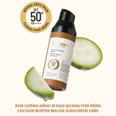 Kem Chống Nắng Cocoon Bí Đao SPF 50+ PA++++ - Bảo Vệ Da Kháng Nước, Dành Cho Da Dầu Mụn - 50ml