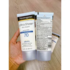 Kem Chống Nắng Neutrogena Ultra Sheer Dry Touch SPF70 88ml - Bảo vệ da tối ưu với công nghệ Heliopex, khô thoáng, nước và mồ hôi chống thấm, thích hợp mọi hoạt động ngoài trời.