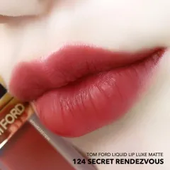 Son Kem Tom Ford Liquid Lip Luxe Matte 124 Secret Rendezvous - Màu Đỏ Lạnh Sang Trọng, Quyến Rũ, Bám Màu 8 Tiếng