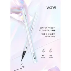 Bút Kẻ Mắt Nước Vacosi Waterproof Eyeliner 24H Không Lem - Chất Mực Đen & Nâu Tự Nhiên - Trang Điểm Đôi Mắt Hoàn Hảo