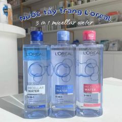 Nước Tẩy Trang L'Oreal Micellar Xanh Đậm 400ml - Tẩy Trang Sâu, An Toàn Cho Mọi Loại Da, Không Chứa Cồn, Dưỡng Ẩm Mịn Mượt