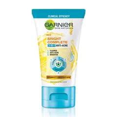 Sữa Rửa Mặt Garnier 3 Trong 1 Giảm Mụn & Sáng Da 50ml - Tẩy Trang Sâu, Làm Sáng Da Với Vitamin C & Salicylic Acid Cho Da Dầu, Da Hỗn Hợp
