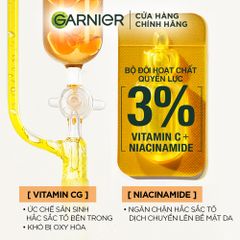 Serum Ampoule Garnier Tăng Cường Sáng Da Mờ Thâm 12 ống x 1.5ml - Vitamin C và Niacinamide giữa tinh chất hiệu quả cho mọi loại da