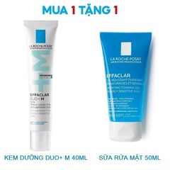Bộ Sản Phẩm La Roche-Posay Kem Dưỡng Giảm Mụn Duo+ 40ml và Gel Rửa Mặt Effaclar 50ml - Giải Pháp Hoàn Hảo Cho Da Dầu và Mụn