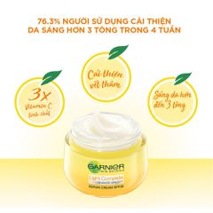 Kem Dưỡng Ban Ngày Garnier Light Complete Serum Cream SPF30 50ml - Dưỡng Sáng, Bảo Vệ, Cấp Ẩm Cho Mọi Loại Da