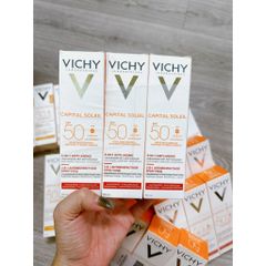 Kem Chống Nắng Vichy Capital Soleil Mattifying 3in1 SPF50+ 50ml cho Da Dầu Mụn - Chống Ô Nhiễm và Bụi Mịn Hằng Ngày