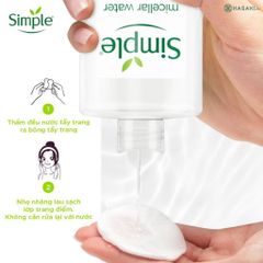 Nước Tẩy Trang Simple Micellar Cleansing Water 400ml - Làm Sạch Dịu Nhẹ, Cấp Ẩm Cho Da, Không Gây Kích Ứng