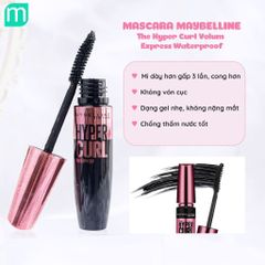 Mascara Maybelline Hyper Curl Waterproof 9.2ml - Dài Mi, Cong Mi, Chống Thấm Nước, Không Lem, Dày Gấp 3 Lần, Dành Cho Mi Mỏng, Thưa, Ngắn