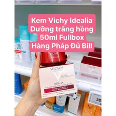 Kem Dưỡng Trắng Hồng Căng Mọng Vichy Idealia 50ml - Giúp Làm Sáng Da, Cấp Ẩm, Se Khít Lỗ Chân Lông, Phục Hồi Da Mệt Mỏi