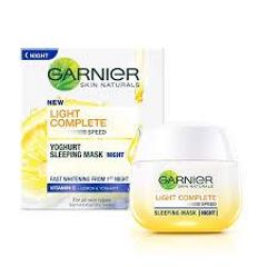 Mặt Nạ Ngủ Garnier Light Complete Sữa Chua Dưỡng Sáng Da 50ml - Giúp Làm Sáng và Cấp Ẩm cho Da Khỏe Mạnh