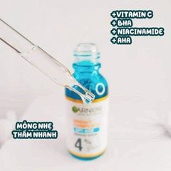 Serum Giảm Mụn, Mờ Thâm Cho Da Dầu Garnier Bright Complete 30ml - Chống Oxy Hóa, Làm Sáng Da, Kiểm Soát Dầu Thừa