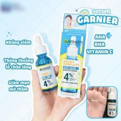 Serum Giảm Mụn, Mờ Thâm Cho Da Dầu Garnier Bright Complete 30ml - Chống Oxy Hóa, Làm Sáng Da, Kiểm Soát Dầu Thừa