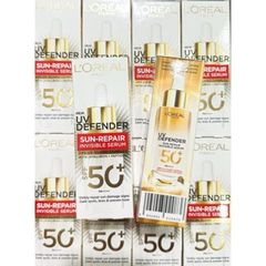 Serum Chống Nắng L'Oreal Paris UV Defender SPF50+ Mỏng Nhẹ 30ml - Bảo Vệ Da Chống Lão Hóa và Cải Thiện Làn Da Rạng Rỡ