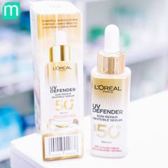 Serum Chống Nắng L'Oreal Paris UV Defender SPF50+ Mỏng Nhẹ 30ml - Bảo Vệ Da Chống Lão Hóa và Cải Thiện Làn Da Rạng Rỡ