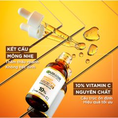 Serum Dưỡng Da Ban Đêm Garnier 10% Vitamin C Nguyên Chất - Sáng Da, Mờ Thâm, Cấp Ẩm Hyaluronic Acid 30ml