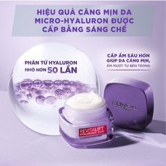 Kem Dưỡng L'Oreal Paris Revitalift 50ml - Kem Cấp Ẩm Hyaluronic Acid Giảm Nếp Nhăn, Tăng Độ Đàn Hồi Da