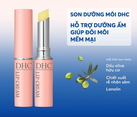 (Fullbox) Son Dưỡng Môi DHC Lip Cream 1.5g - Dưỡng Ẩm, Làm Mềm Môi, Chống Khô Nứt, Xuất Xứ Nhật Bản