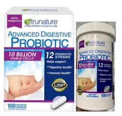Viên uống Trunature Advanced Digestive Probiotic 100 viên - Hỗ trợ tiêu hóa, duy trì vi khuẩn có lợi, tăng cường miễn dịch, sản phẩm Mỹ