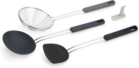 Bộ Dụng Cụ Nấu Ăn 3 Món Joseph Joseph - Dụng Cụ Lật Silicon, Thìa Silicon, Vớt Bọt Thép Không Gỉ, Tiết Kiệm Không Gian