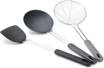 Bộ Dụng Cụ Nấu Ăn 3 Món Joseph Joseph - Dụng Cụ Lật Silicon, Thìa Silicon, Vớt Bọt Thép Không Gỉ, Tiết Kiệm Không Gian