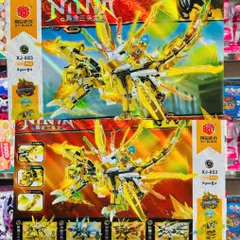 XJ BLOCK - 853A Bộ lắp ráp Ninja rồng vàng 390 mảnh cho trẻ từ 6 tuổi trở lên 