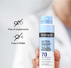 Xịt Chống Nắng Toàn Thân Neutrogena Ultra Sheer SPF 70 - Kháng Nước, Bảo Vệ Da, Dễ Dàng Sử Dụng, 141G