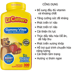 Kẹo Dẻo Bổ Sung Vitamin L'Il Critters Gummy Vites (300 Viên)