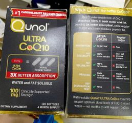 Viên Sủi Qunol Ultra CoQ10 100mg 120 viên - Hỗ trợ sức khỏe tim mạch, hàng nhập Mỹ, bổ sung năng lượng tự nhiên