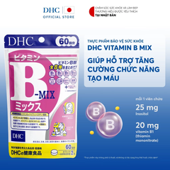 Viên Uống DHC Vitamin B Mix Nhật Bản - Hỗ Trợ Sức Khỏe, Tăng Cường Năng Lượng, Làm Đẹp Da, 60 Viên