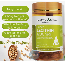 Mầm Đậu Nành Healthycare Super Lecithin 1200Mg - Thực Phẩm Chức Năng Tự Nhiên Hỗ Trợ Sức Khỏe Phụ Nữ, Cải Thiện Chức Năng Sinh Sản