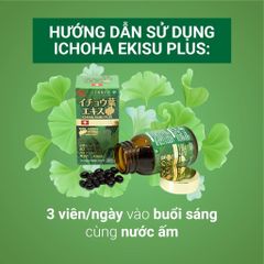Ichoha Ekisu Plus 90 Viên - Bổ Não, Tăng Cường Tuần Hoàn Não, Cải Thiện Trí Nhớ - Sản Phẩm Chiết Xuất Bạch Quả Từ Thụy Sĩ