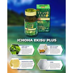 Ichoha Ekisu Plus 90 Viên - Bổ Não, Tăng Cường Tuần Hoàn Não, Cải Thiện Trí Nhớ - Sản Phẩm Chiết Xuất Bạch Quả Từ Thụy Sĩ