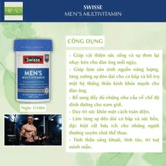 Multivitamin Swisse cho Nam và Nữ - Vitamin Tổng Hợp Đầy Đủ Dinh Dưỡng cho Mọi Lứa Tuổi, Hỗ Trợ Tăng Cường Sức Khỏe và Trí Não