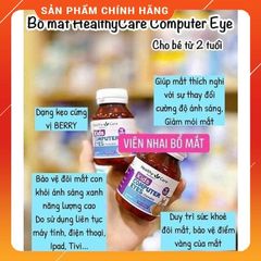 Viên Nhai Bổ Mắt Cho Bé Healthy Care - Viên Uống Bảo Vệ Mắt Từ 2 Tuổi Hộp 60 Viên, Giảm Mỏi Mắt Do Ánh Sáng Xanh