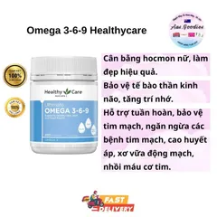 Viên uống Omega 369 Healthy Care Úc 200 viên - Tăng cường sức khỏe tim mạch, giúp sáng mắt và hỗ trợ trí não