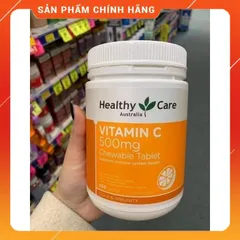 Viên Nhai Vitamin C 500mg Healthy Care Chính Hãng Úc - Hộp 500 Viên, Thích Hợp Cho Trẻ Em và Người Lớn