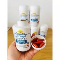 Viên Nhai Bổ Sung DHA Cao Cấp Nature's Way Kids Smart 300mg - 50 Viên Giúp Phát Triển Trí Tuệ và Thị Giác Cho Bé